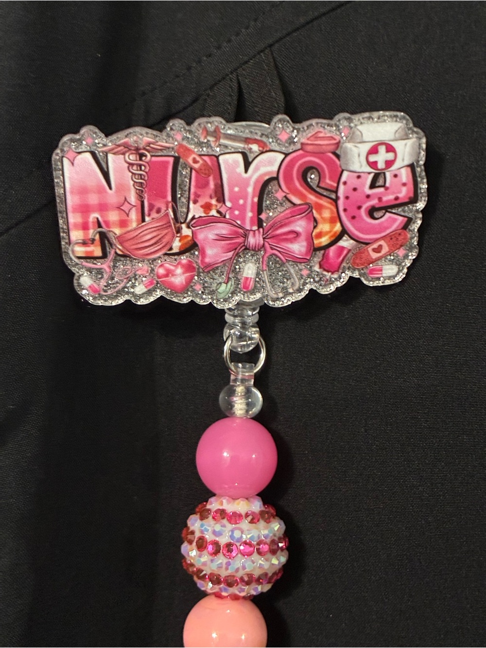 Medical beaded retractable badge reels